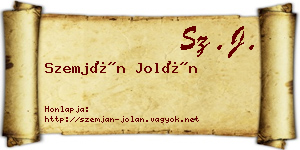 Szemján Jolán névjegykártya